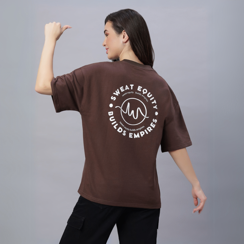 Brown Oversized Unisex T-Shirt – 260 GSM | 100% Cotton - Image 4