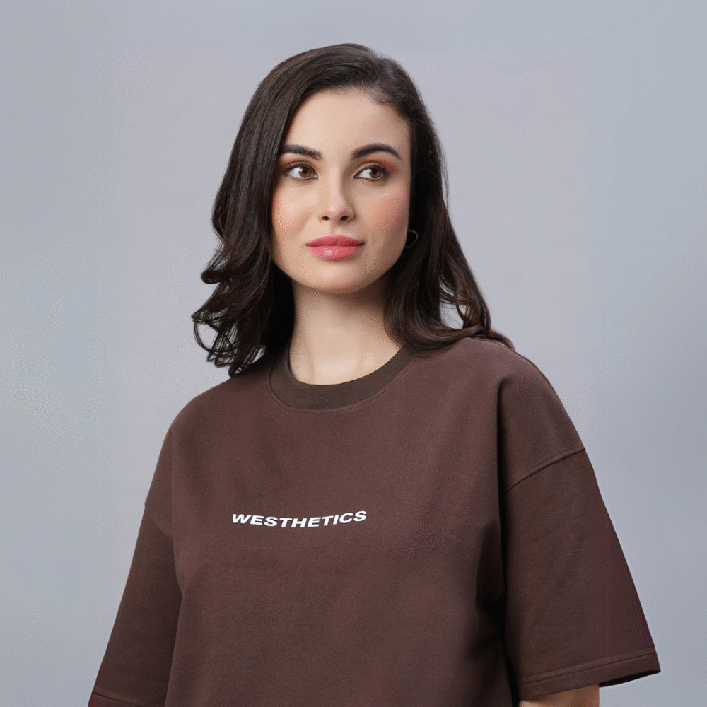 Brown Oversized Unisex T-Shirt – 260 GSM | 100% Cotton - Image 3
