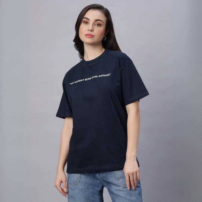 Navy Blue Oversized Unisex T-Shirt – 260 GSM | 100% Cotton
