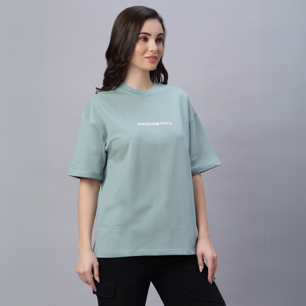 Sage Green Oversized Unisex T-Shirt – 260 GSM | 100% Cotton - Image 3