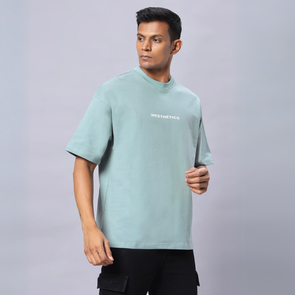 Sage Green Oversized Unisex T-Shirt – 260 GSM | 100% Cotton - Image 2