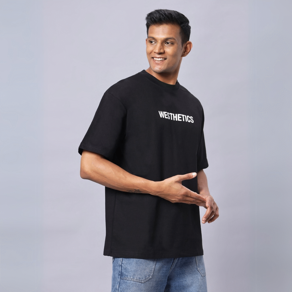 Black Oversized Unisex T-Shirt – 260 GSM | 100% Cotton - Image 2