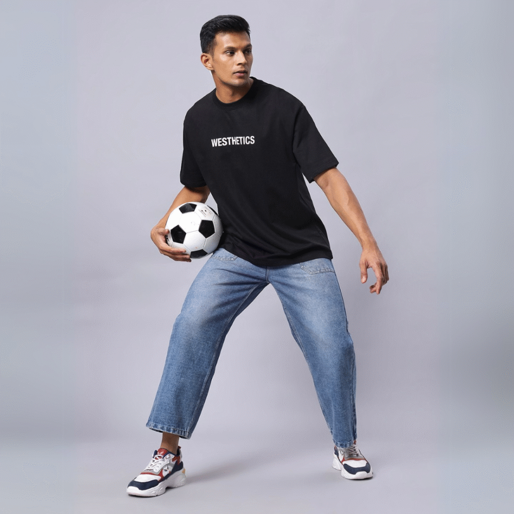 Black Oversized Unisex T-Shirt – 260 GSM | 100% Cotton - Image 4