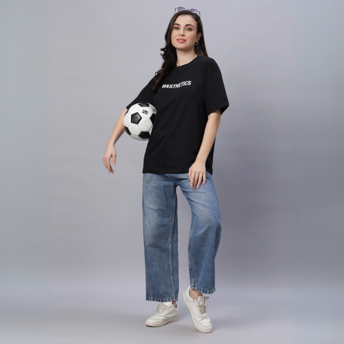 Black Oversized Unisex T-Shirt – 260 GSM | 100% Cotton